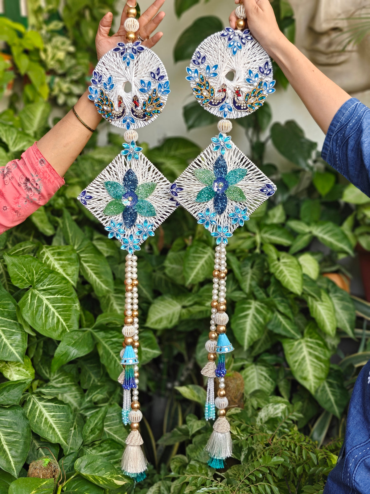Peacock Floral Rafia Door Hanging for Diwali Decor